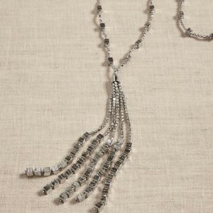 Aureus & Argent Mini squares tassel pendant necklace
